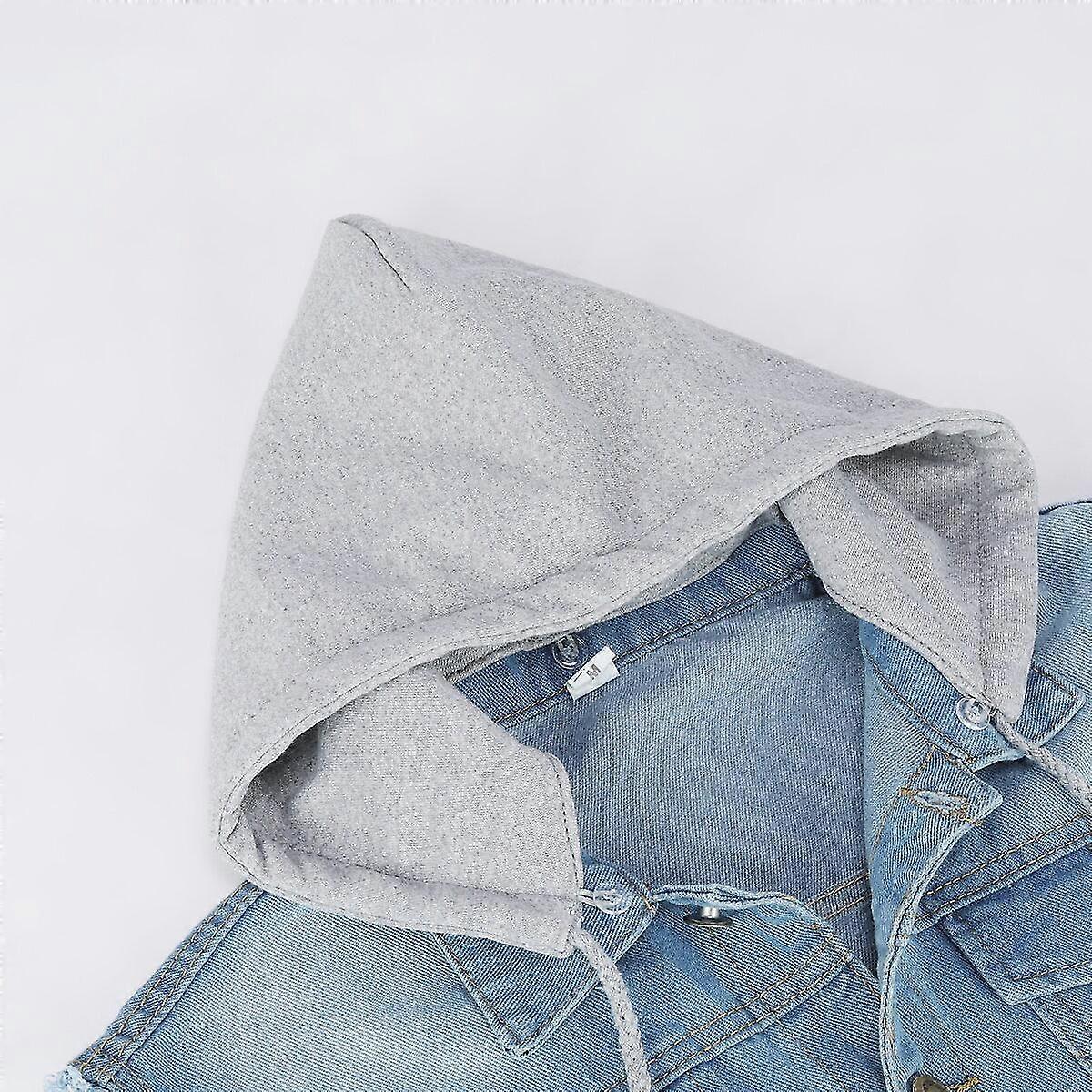 Mens Hooded Denim Vest Casual Vintage Ripped Outerwear Cowboy Gilet ...