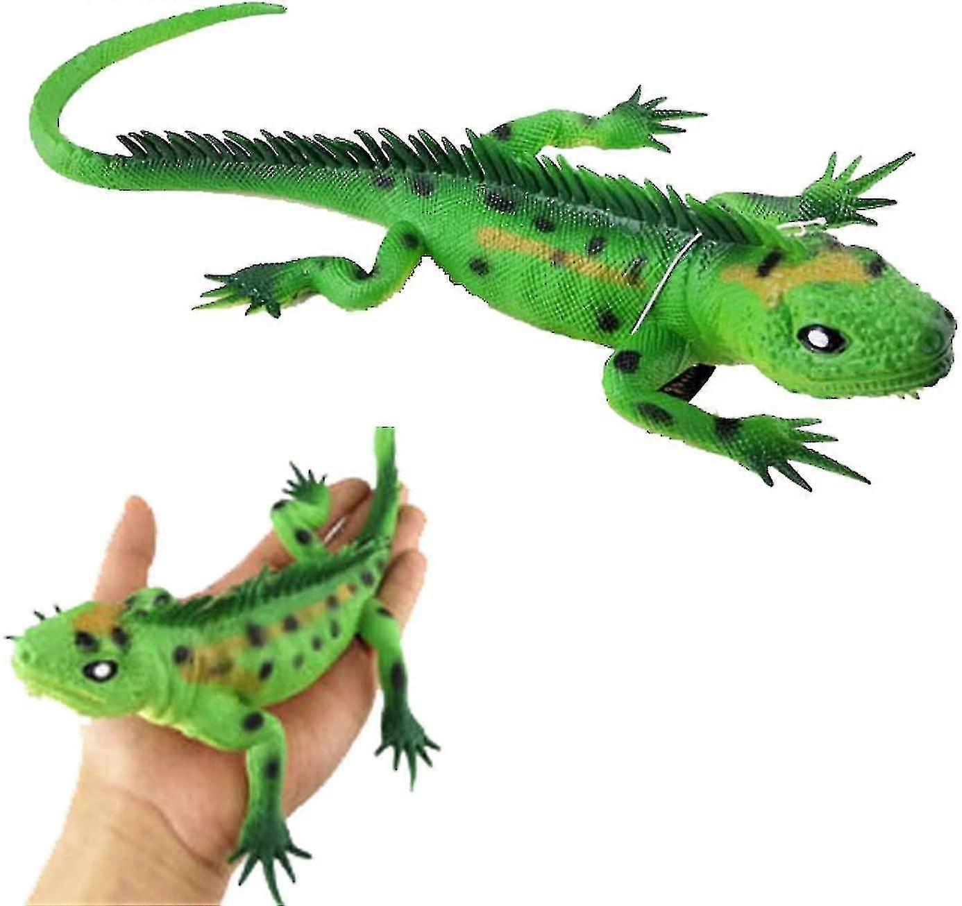 Large Green Rubber Lizard Model Realistic Reptile Animal Character Toy Incredible Creature Bearded Dragon