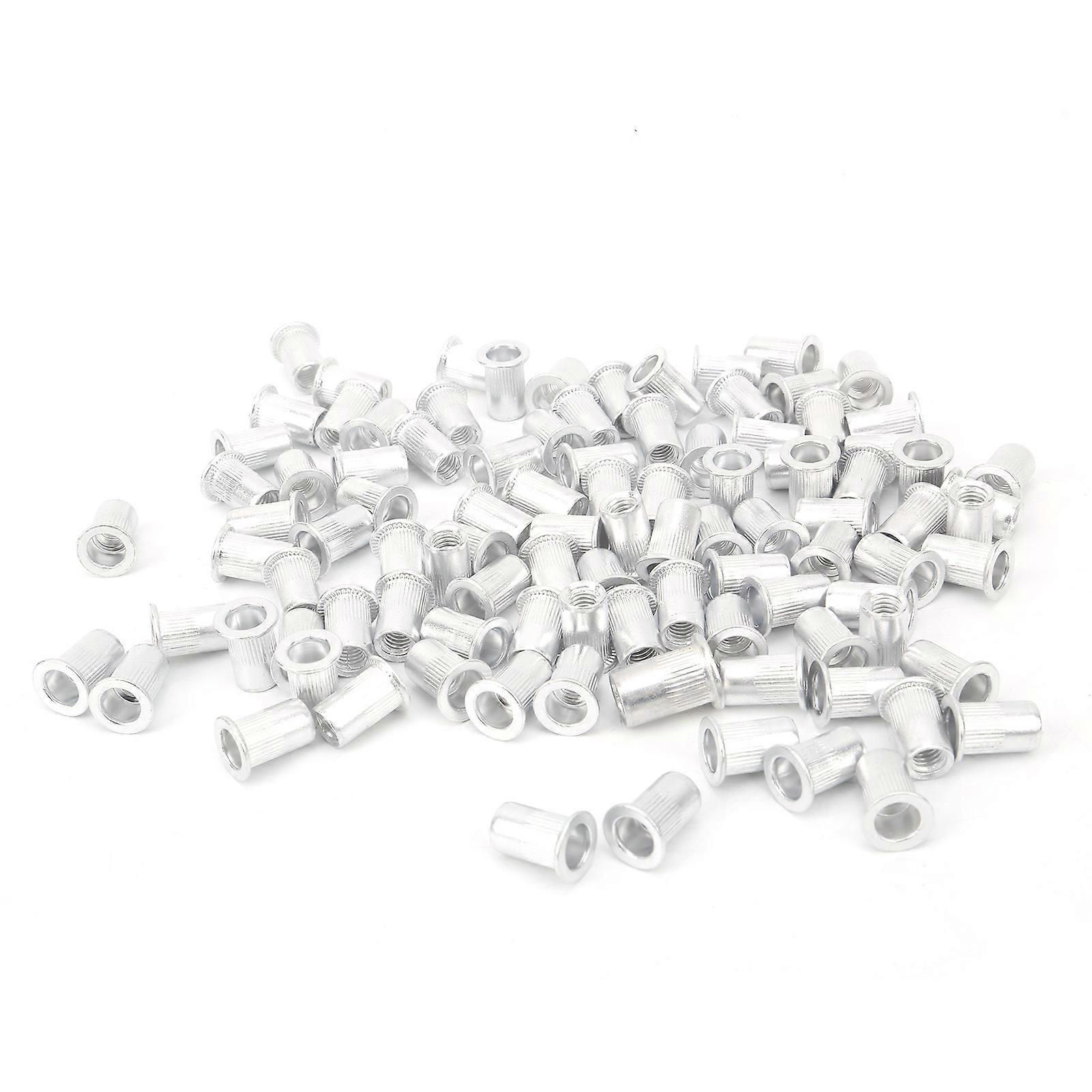 100Pcs Pull Riveting Nuts Aluminum Flat Head Vertical Hardware Accessories WJ?30045M6