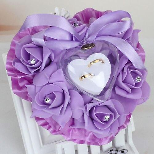 Heart-shape Rose Flowers Wedding Ring Pillow Holder Fruugo IE