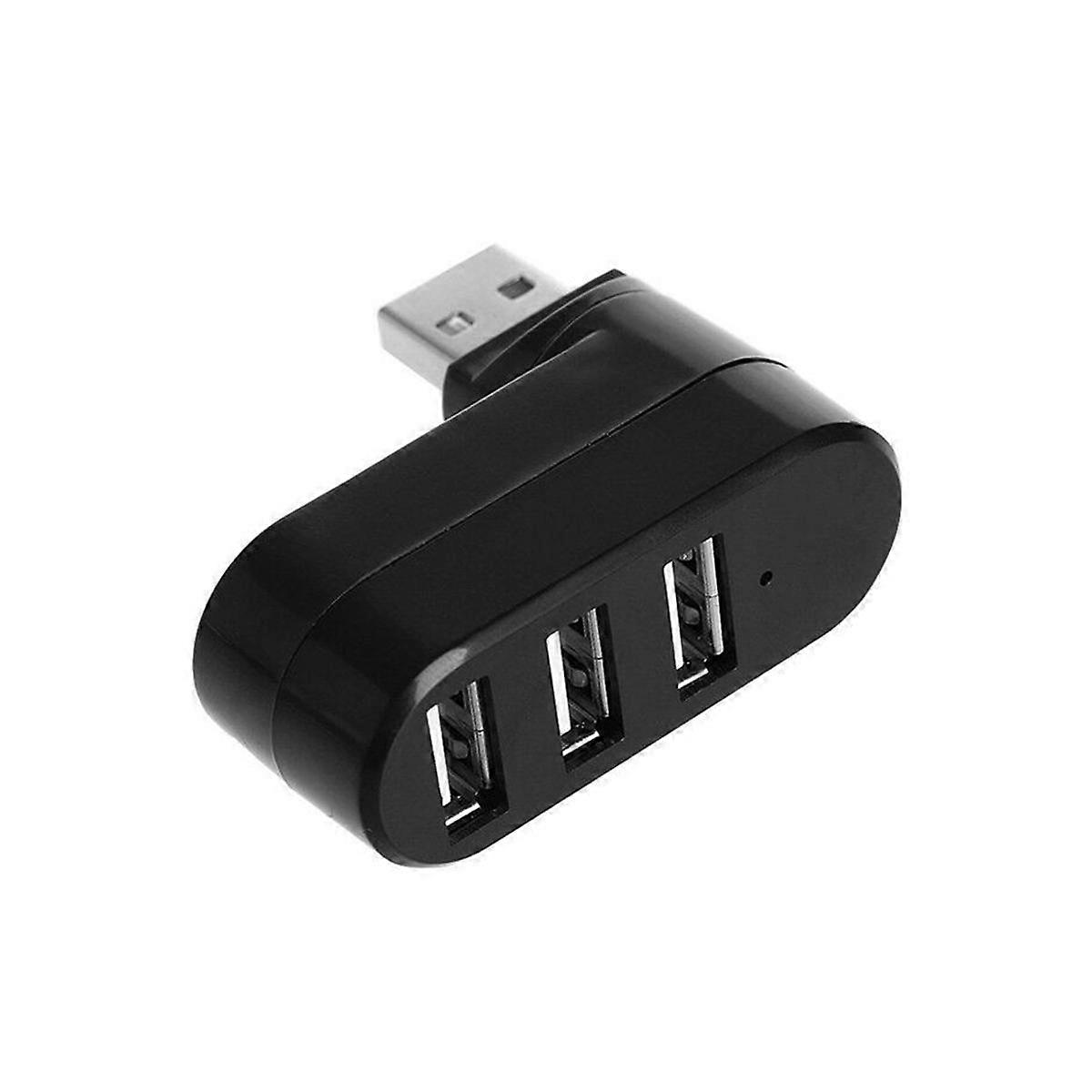 3 Port USB 2.0 Hub USB Port Splitter USB 2.0 Expander 90-180 Degree Rotatable for Laptop PC Table