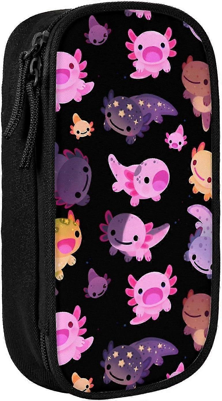 AD347 لطيف Kawaii Axolotl قلم رصاص القضية قلم رصاص حامل القلم الحقيبة القرطاسية مربع تخزين المنظم حقيبة الوردي