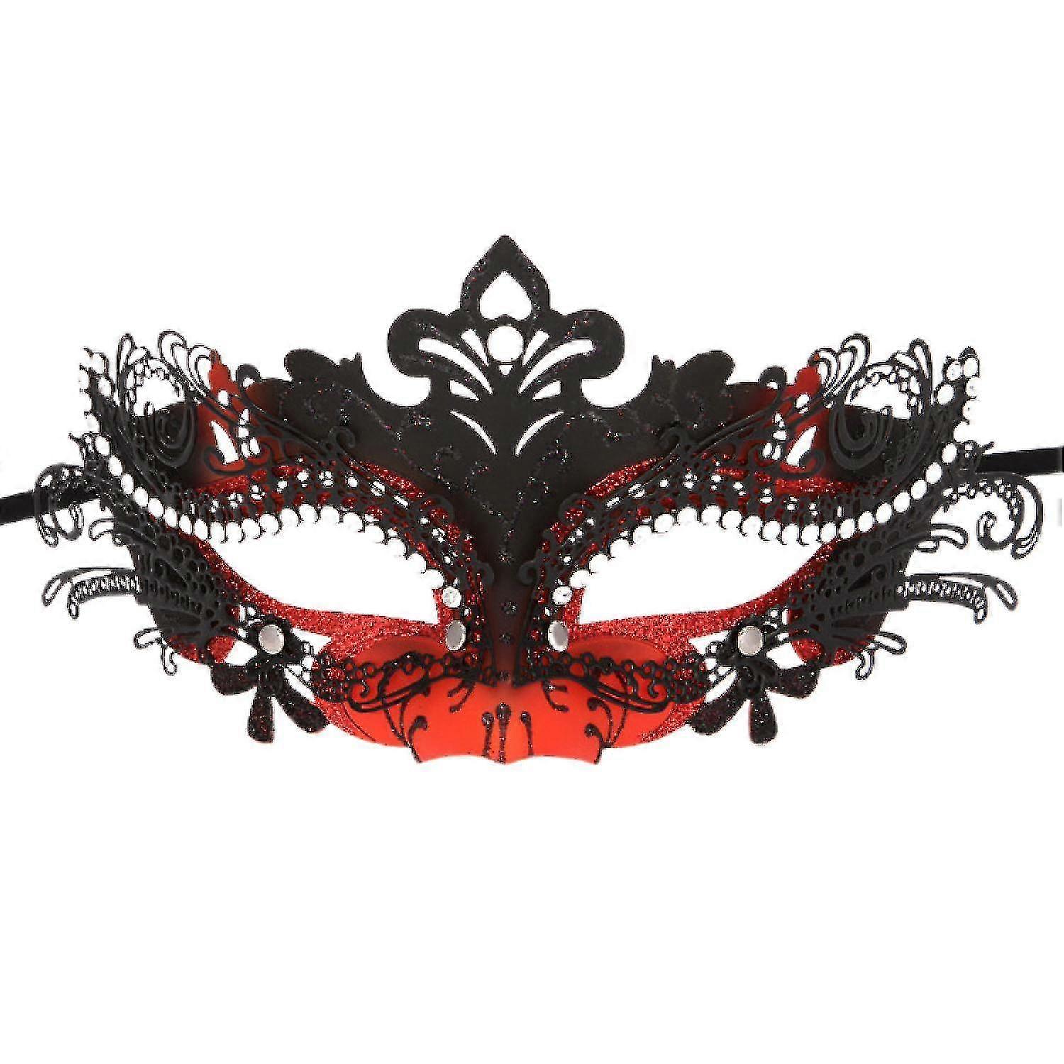 Masquerade Mask, Mardi Gras Deecorations Venetian Masks For Womens --- Red Black