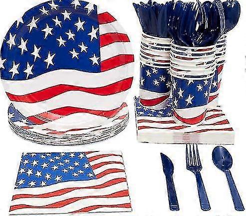 9pcs American Flag Party Kit Party Cutlery Decorations