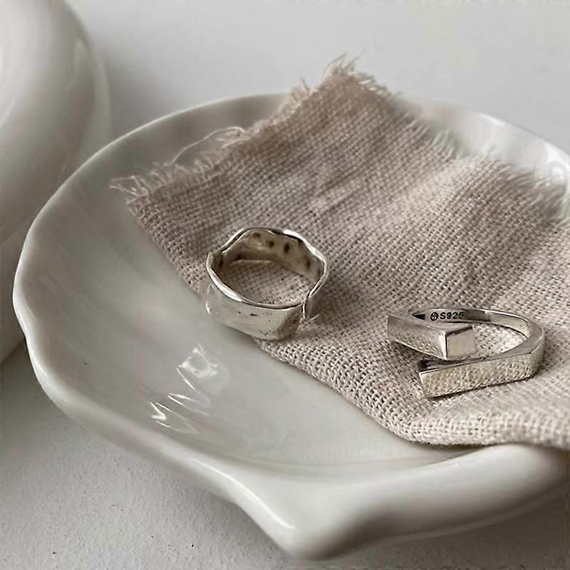 Open Toe Rings Set for Women Simple Thin Band Ring Adjustable-2pack