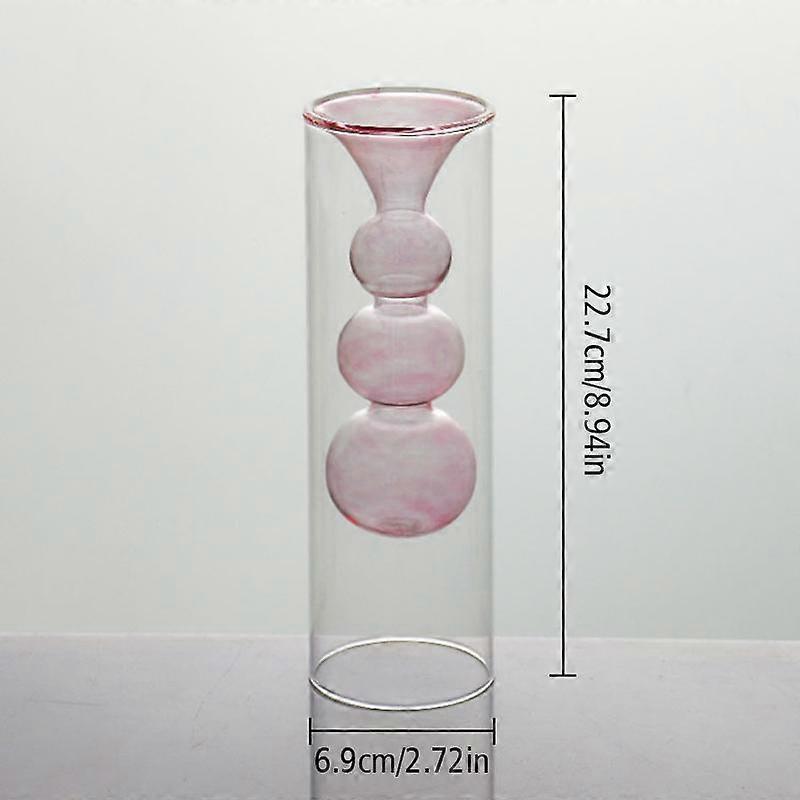 Double Layered Glass Transparent Vase Colorful Double Layer Aromatherapy Bottle