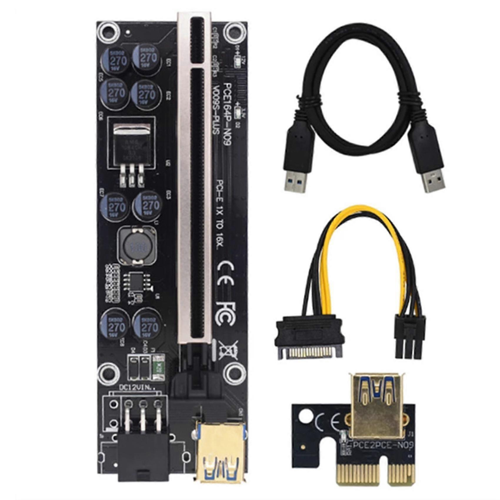 1pcs 009s Plus Riser Card Ver009s Pcie Pci-e Pci X16 Gpu 6in Adapter Card 1x 16x Extender Usb 3.0 C