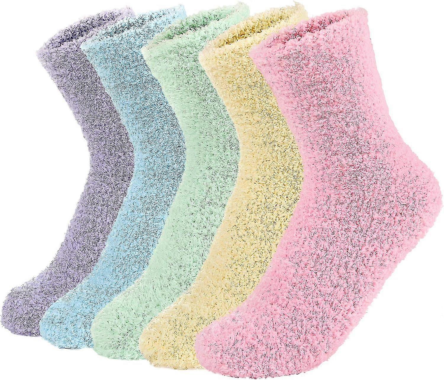 5 par Kobiety Ciepłe Super Miękkie Pluszowe Pantofle Skarpeta Zimowa Puszysta Mikrofibra Crew Skarpety Casual Home Sleeping Fuzzy Cozy Sock