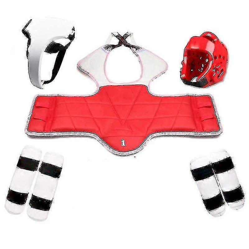 التايكواندو خمس قطع مجموعة التايكواندو واقية والعتاد خوذة درع الكيك بوكسينغ الملاكمة قفاز معدات التايكواندو رئيس حامي