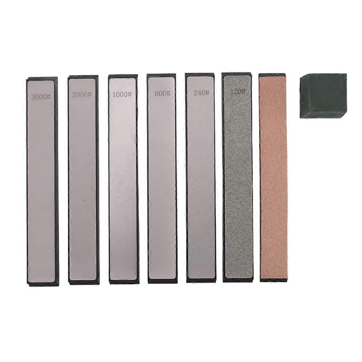 Diamond Sharpening Stone,6 Whetstone-120/240/600/1000/2000/3000,1 Strop,1 Polishing Paste for Fix-A