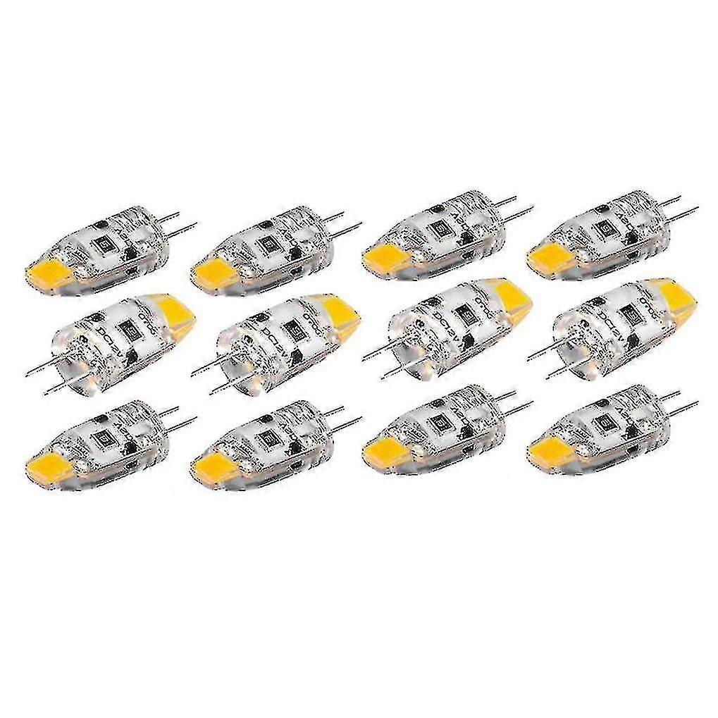 12pcs G4 Led Bulb 12v Dc Dimmable Cob Led G4 Bulb 1.5w 360 Beam To Replace 15w Halogen Lamp (warm W
