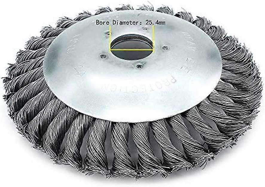 Mower trimming head - aperture 25.4mm (15CM), knotted steel wire wheel brush replacement with weeding blade, suitable for overgrown areas, grass in co