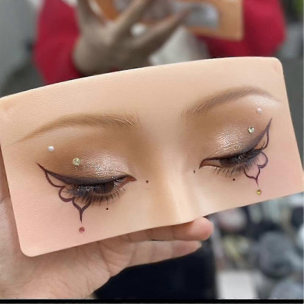 Makeup Practicing Aid Face Eyes Make Up Practice Training Mannequin Silicone Board For Cosmetologist
