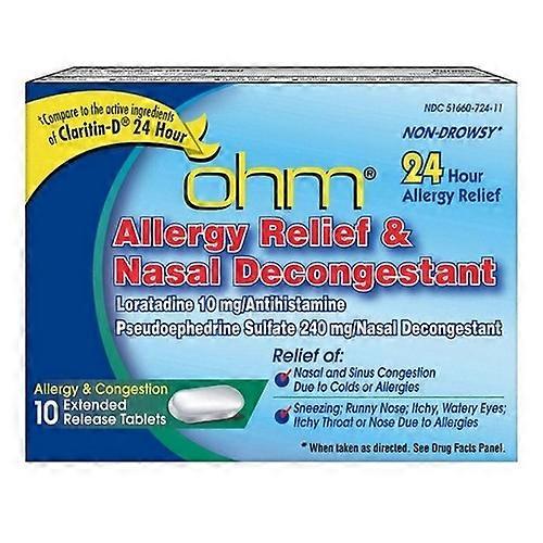 Ohm Loratadine Claritin D 24 ,10 Tabs