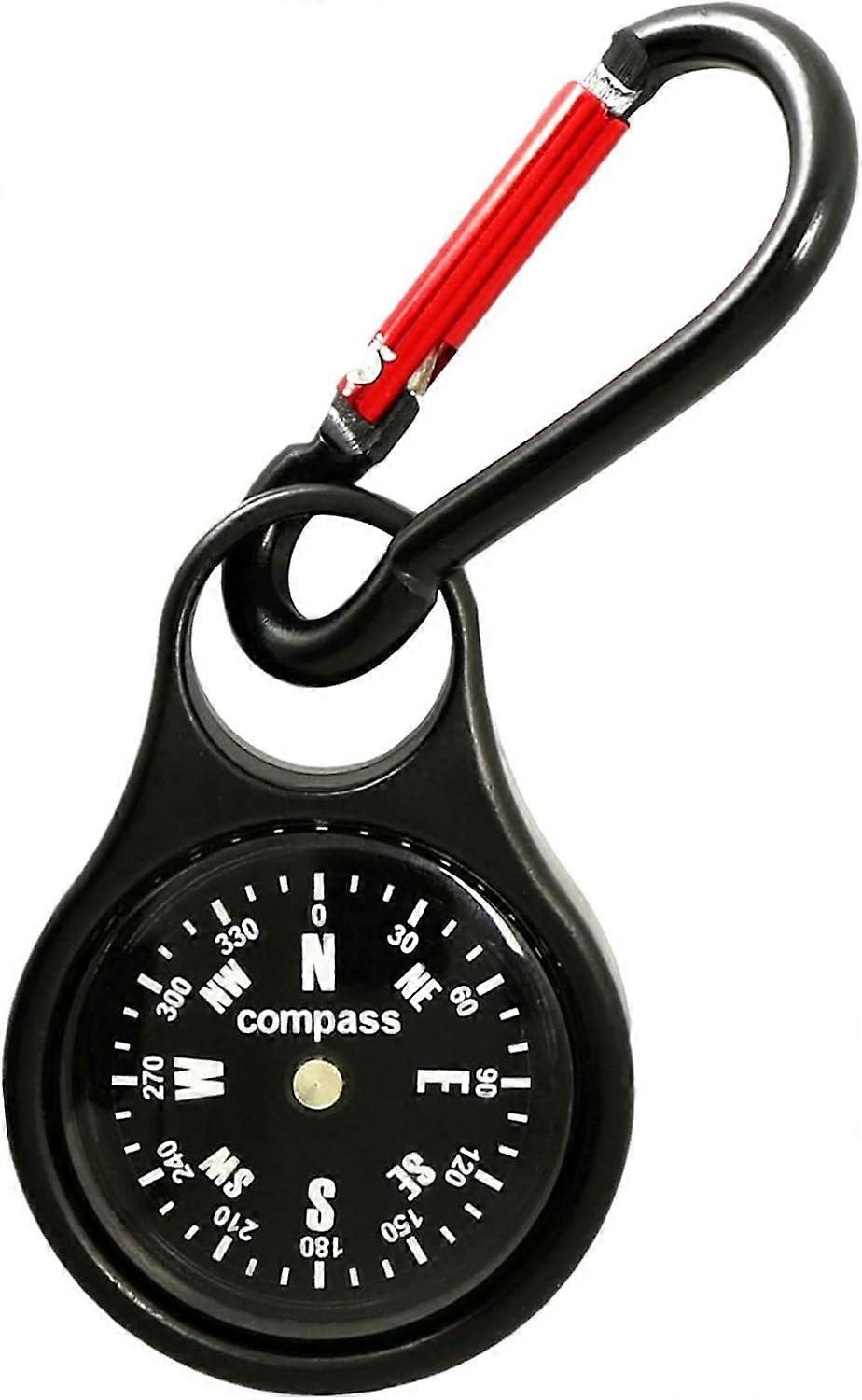 Avaimenperäkompassi kannettava vaellus selviytymiskompassi vaellussoljella mininavigointikompassi ulkoiluun retkeily metsästys vuorikiipeily musta