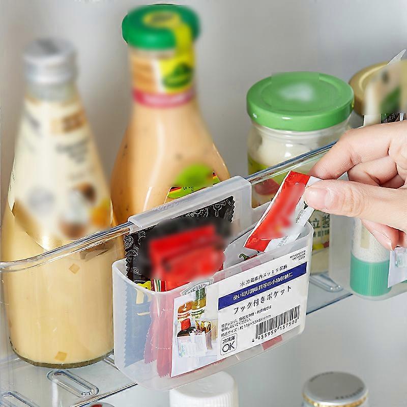 1PC Refrigerator Storage Box Multi-Function Hanging Translucent Seasoning Bag Storage Rack Office Bathroom Organization Boxes