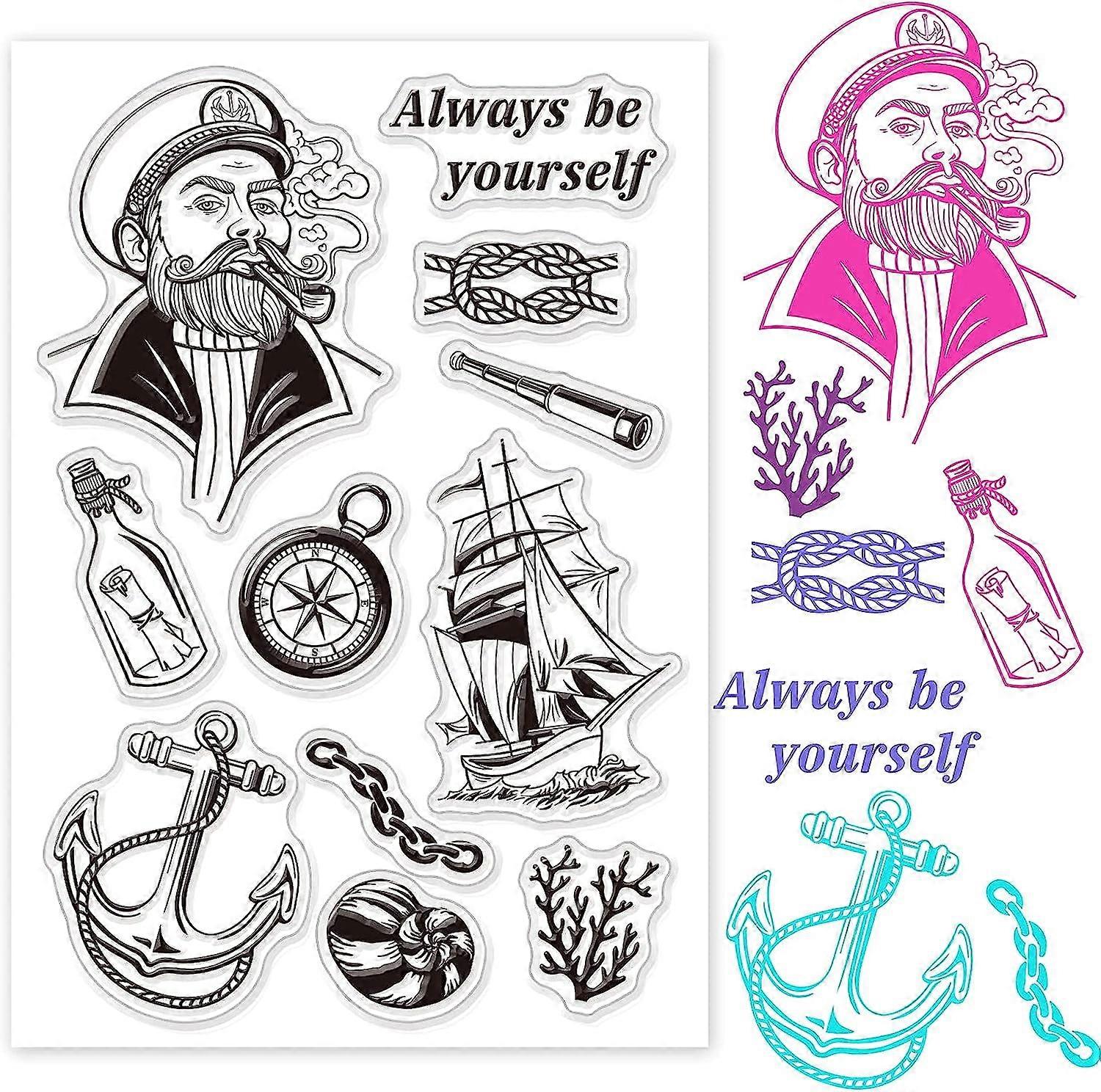 Sailing Captain Clear Stamps Anchor Adventure Transparent Silicone Stamp