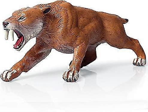 Smilodon Figurine Realistic Plastic Smilodon Saber-toothed Cat Figurine For Collection Science Educational Prop