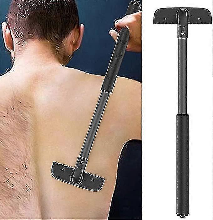 Back Hair Shaver For Men,body Groomer Trimmer, Painless Close Hair Removal Shave Clipper With Adjustable Handle, Safety & Pain-free Back Razors, Dry A