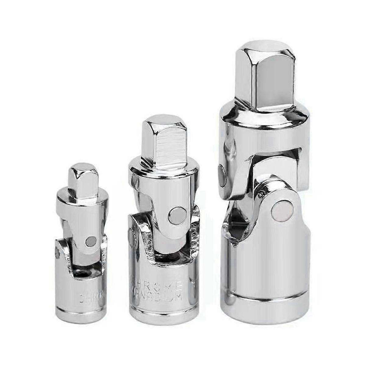 3-Piece Universal Socket Adapter 1/4 3/8 1/2 Socket Universal Joint Universal Socket Ratchet Tool