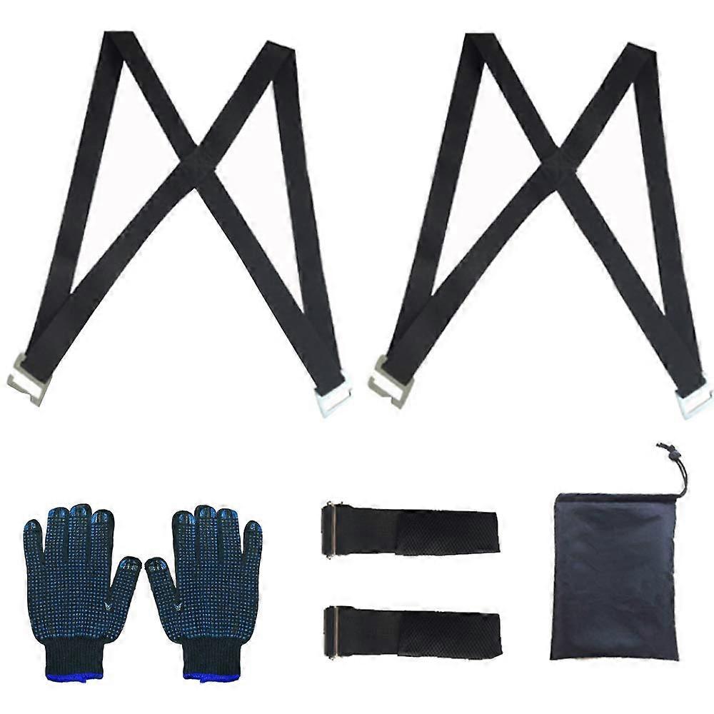 2-Person Moving Shoulder Straps - Shoulder Carrying Straps with 2 Gloves for Moving and Lifting Easily Hands Free for carrying, Lifting, Moving Capaci