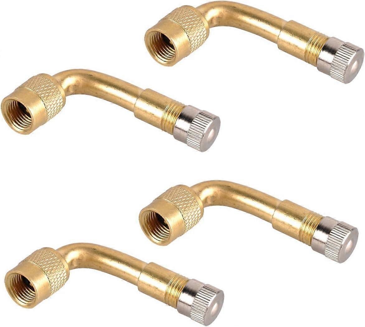 90 graders bøyeventilforlengelsesadapter for biler, motorsykler, sykler, gressklippere og scootere (4-pakning)