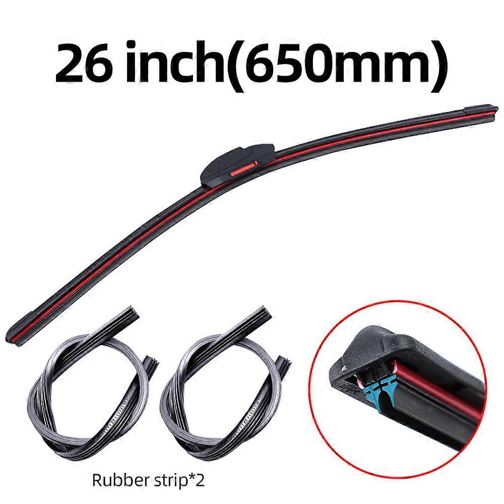 Car Wiper Mute Car Front Windshield Wiper Double Layer Rubber Auto Windscreen Wipers Accessories