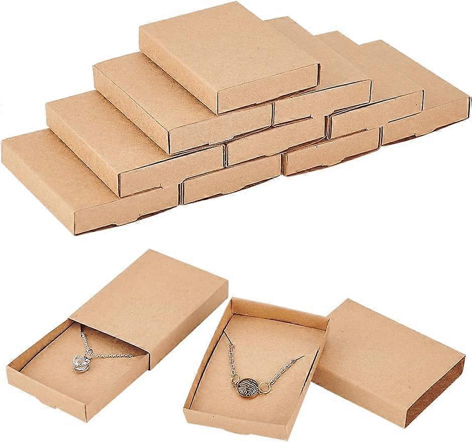 30 Sets Folding Cardborad Paper Drawer Boxes 2.9x2.1x0.5inch Rectangle Tan Small Gift Packaging Boxes Jewelry Display Paper Drawer Boxes DIY