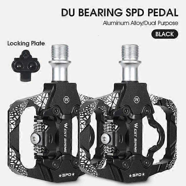 WEST BIKING Self-Locking SPD Pedals MTB Components Using for Bicycle Racing Mountain Bike Parts Mountain Bike Pedals