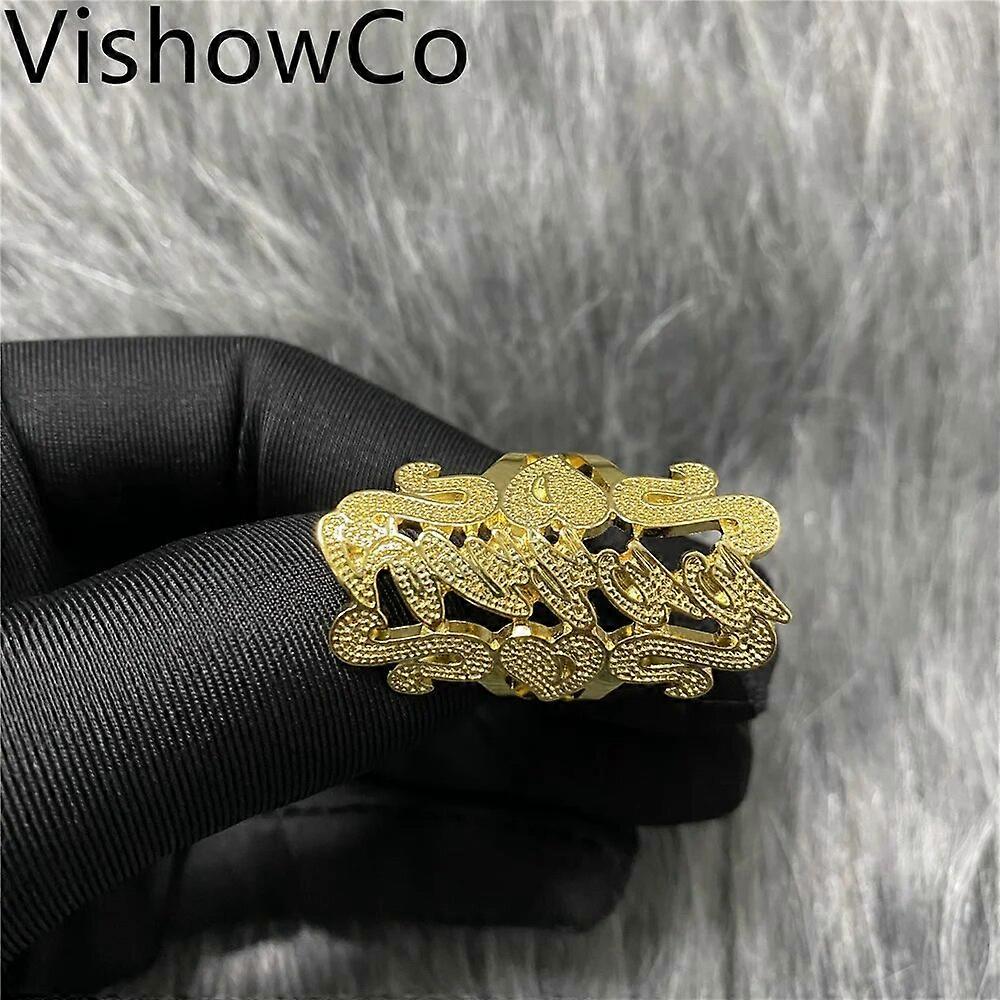 VishowCo Vlastní prsteny Ručně vyráběné prsteny Design Personalizované Nerezová ocel Pánské Jméno Prsten Vánoční Dárek Počáteční prsteny