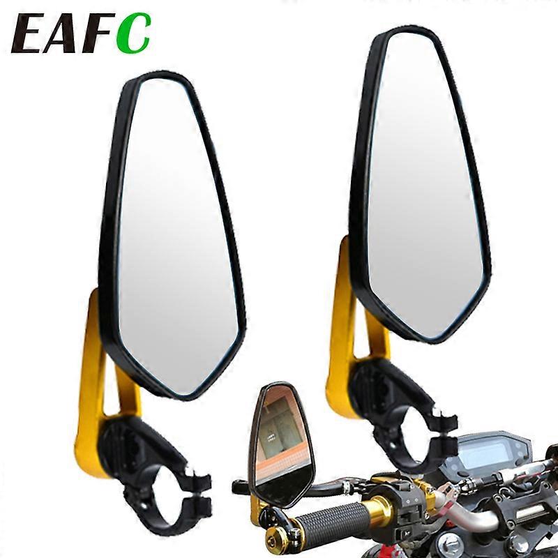 QX 2Pcs Motorcycle Aluminum 7/8" 22mm Bar End Side Rearview Mirror Universal Motorbike Bike Handlebar Rear View Mirrors Universal