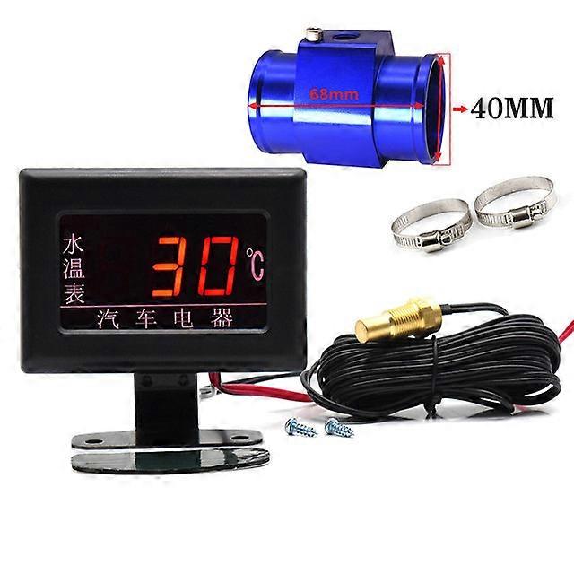 / Universal Digital Water Temperature Gauges + Water Temp Adapter Radiator Hose Water Tempe Sensor 10MM 1/8 NPT Car Auto 12V 24V