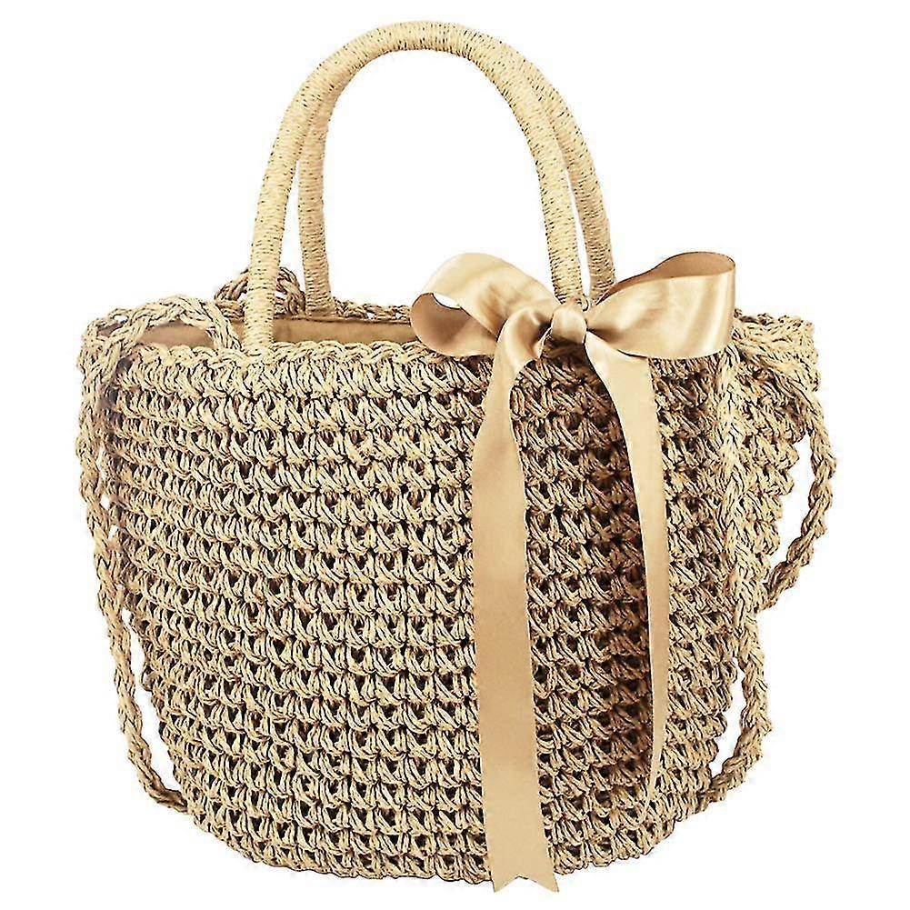 المرأة المنسوجة حمل حقائب اليد القش كروسبودي حقيبة الكتف لشاطئ الصيف