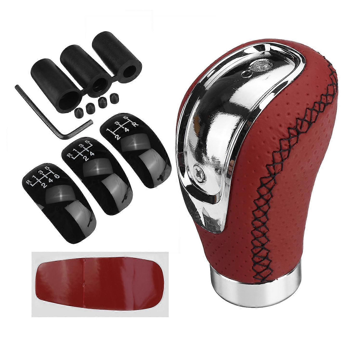 Universal 5/6 Speed Gear Shift Knob Shifter Lever Handle Stick PU Leather Auto Accessories For All Manual Car