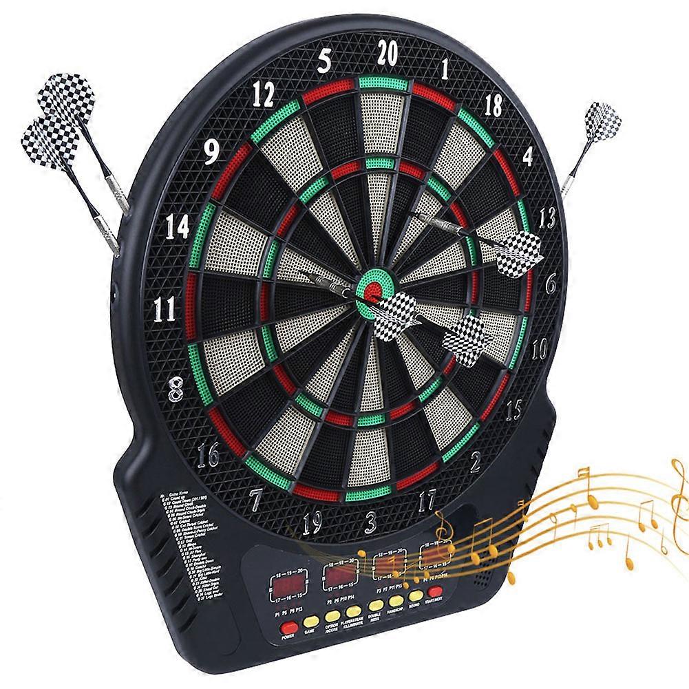 4 LED Display Screen Automatic Scoring Electronic Dartboard with Power Supply EU Plug