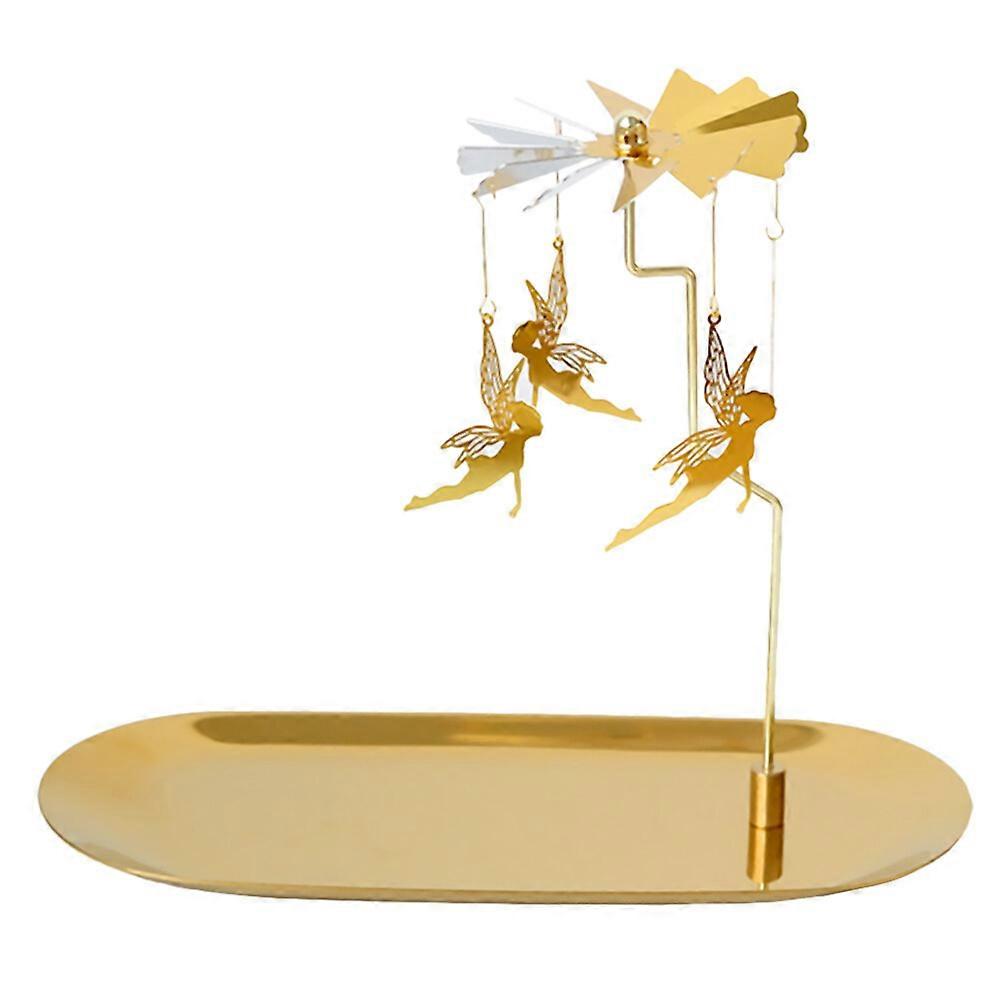 1 Set Iron Candle Support Rotating Romantic Candlestick without Candle (Golden)