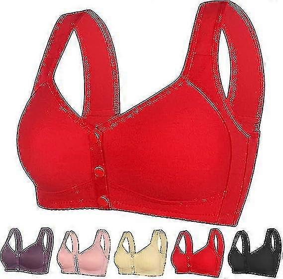Daisy Bra Front Closure, Women's Daisy Bra, Front Snaps Button Bras No Underwire Push Up High Support Sports Push Up Bra
