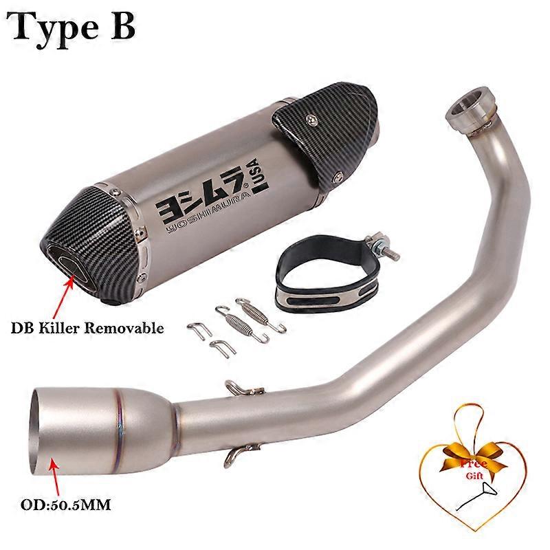 Sistema de Escape completo para motocicleta ZONTES, silenciador modificado, conexin de tubo de enlace frontal, Yoshimura DB Killer, ZT350D, 350D, 2021