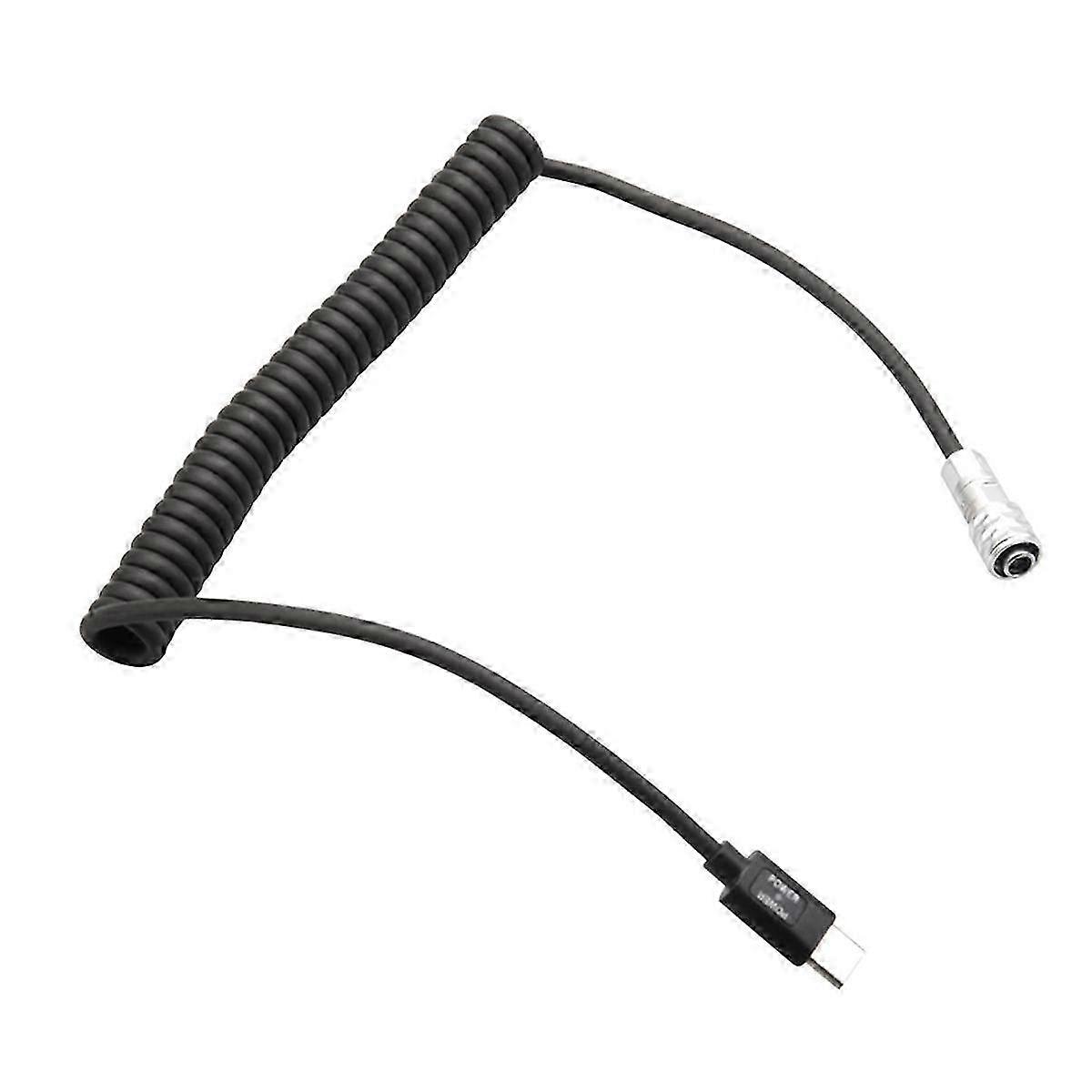 Power Cable Replacement compatible with Camera BMPCC 4K / 6K 2 Pin to USB Type-C Spring Cable Accessories