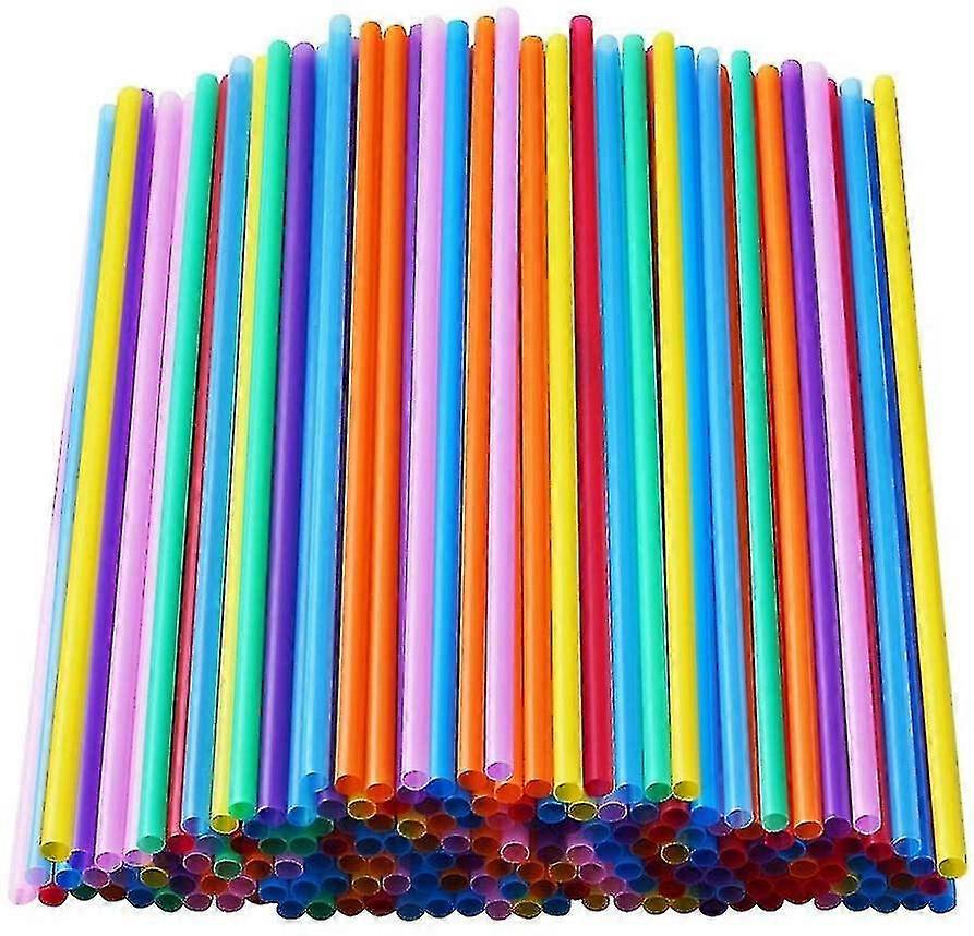 1000 Pcs Colorful Plastic Long Disposable Drinking Straws