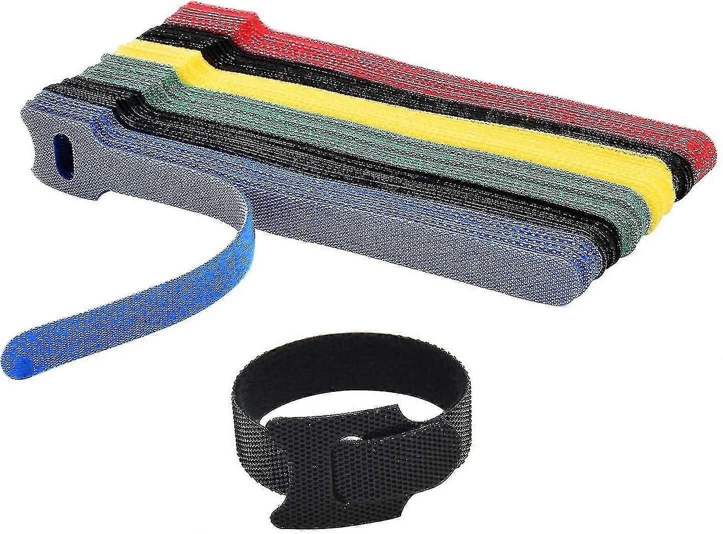 60pcs Fastening Cable Ties Reusable, Premium 6-inch Adjustable Cord Ties, Microfiber Cloth Cable, Reusable (assorted Colors)