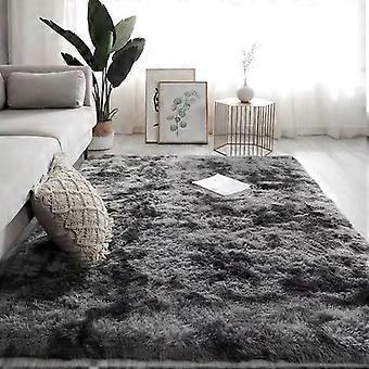 Grauer Teppich für Wohnzimmer Plüschteppich Schlafzimmer Boden Flauschige Matten Anti-Rutsch-Home-Decor-Teppiche Weiche Samtteppiche Kinderzimmerdecke