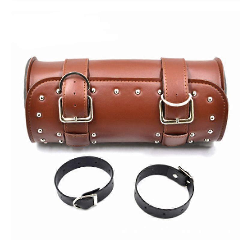 Mini Motorcycle Saddle Bag PU Leather Tool Roll Saddle Motor Side Luggage Travel Tool Tail Bag