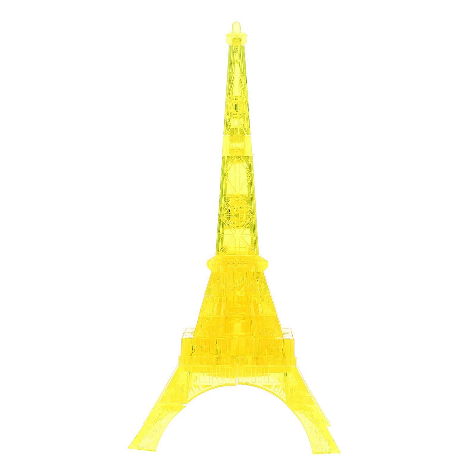 1 Set of Transparent Crystal Puzzle Eiffel Tower Model Decorative 3D Jigsaw