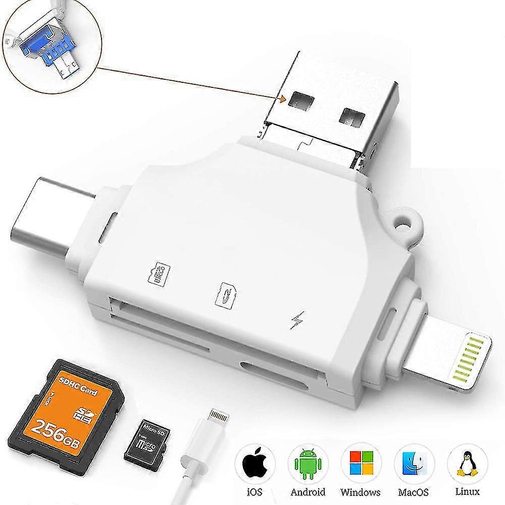 4 In 1 Sd Card Reader For Iphone And Android, Micro Sd/tf Card Adapter