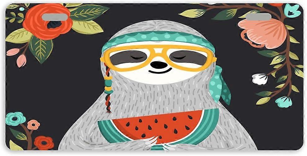 Tampa da placa de licença do automóvel do Tag do carro do metal da preguiça com 2 furos 11,8 x 6,1 polegadas