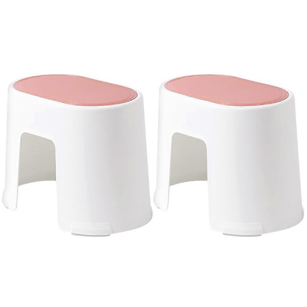 2pcs Plastic Foot Stool Toilet Stepping Stool Bathroom Stool Nonslip Step Stool