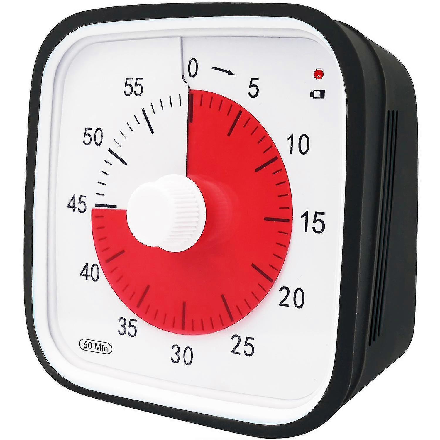 Visual Countdown Timer, Oversize Classroom Visual Timer For Kids And Adults, Durable Mechanical Kitchen Timer Clock-Black