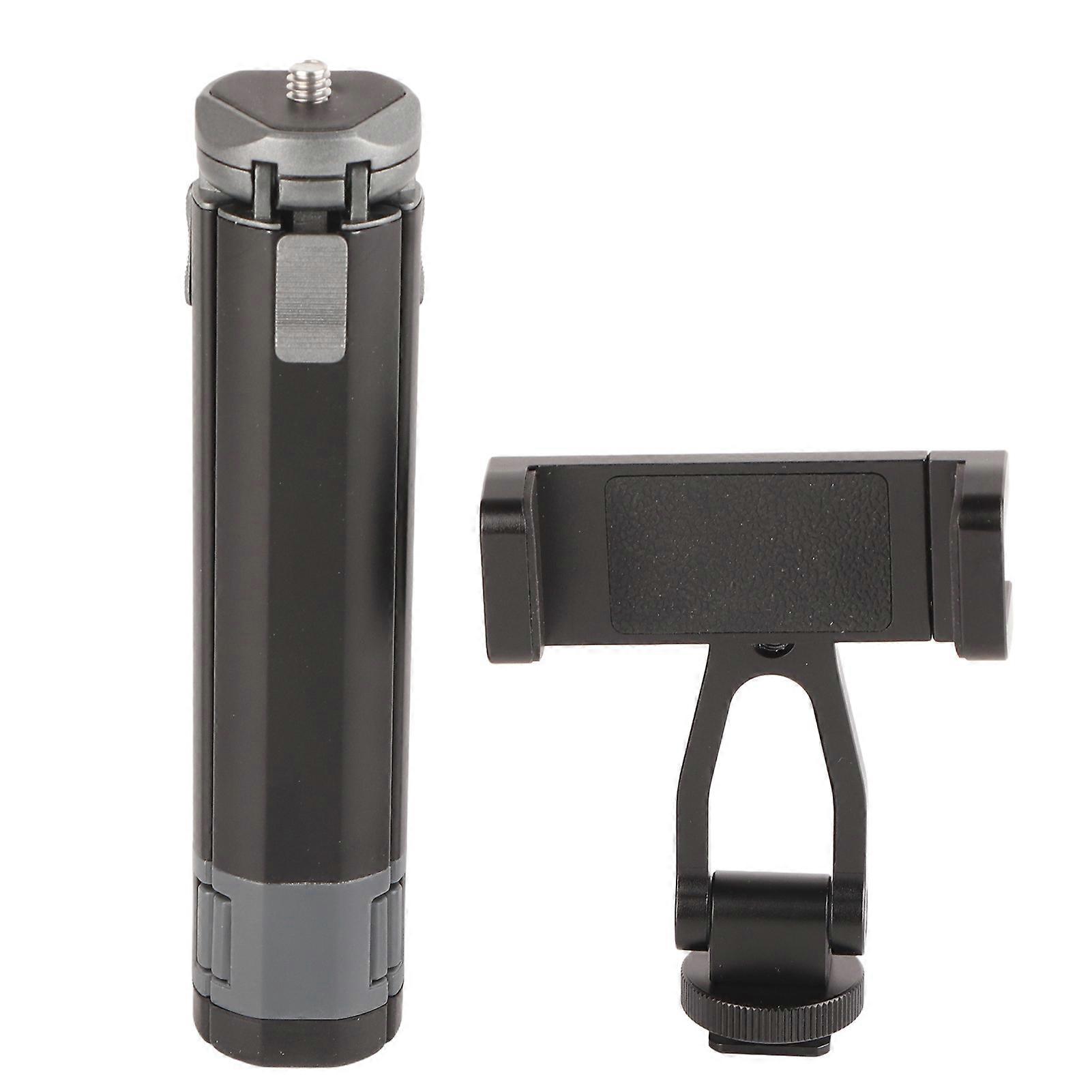 Phone Tripod 360 Degree Rotatable Adjustable Universal Cell Phone Clamp Holder with Dual Cold Shoe Mount Phone Mount