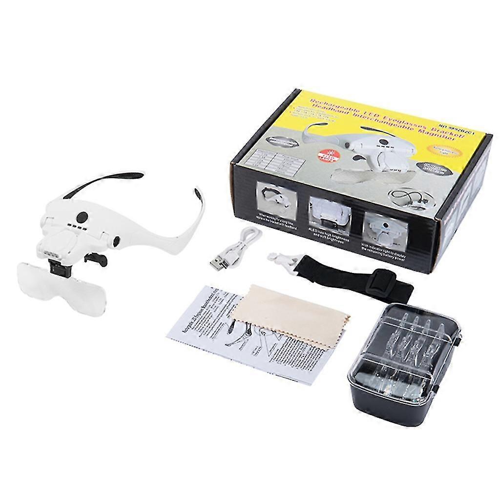 Usb Head-mounted Magnifier-adjustable Magnifying Glass For Reading Maintenance